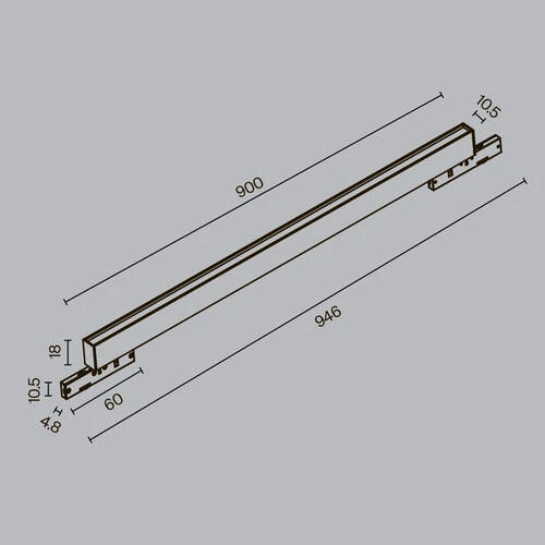 Трековый светильник Магнитная трековая система 5мм LEVITY Basis, LED 21W, 3000K, Черный (Maytoni Technical, TR192-1-21W3K-B) - Amppa.ru