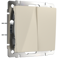 W1120003/ Электроустановочные изделия - Выключатель двухклавишный (слоновая кость)