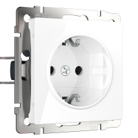 W1171101/ Электроустановочные изделия - Розетка с заземлением и шторками (белый)