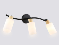 Настенно-потолочный спот в стиле лофт TR8722/3 BK/WD черный/дерево E14/3 max 60W 580*100*210 (Ambrella Light, TR8722)