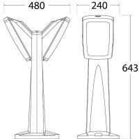 Садовый светильник-столбик Fumagalli Minipinela 2L, 2N1.612.020.LYF1R, Серый и Опал (молочный), с лампой 800Lm, 2700К